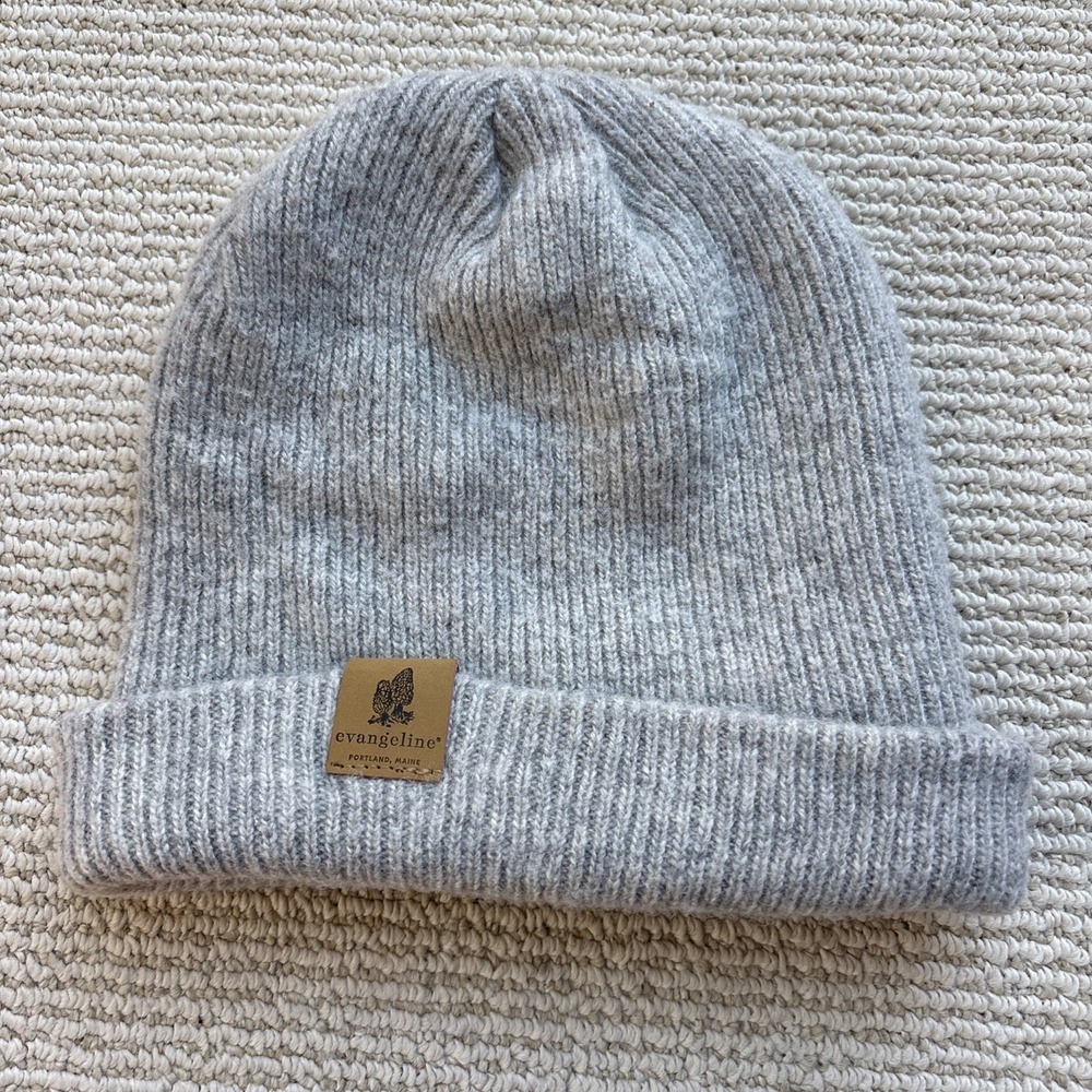 Evangeline Unisex Lambswool Beanie Portland Maine Grey Winter